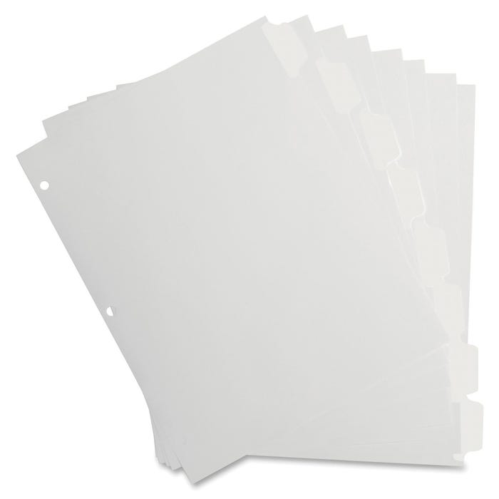 Business Source Write-On Tab Indexes, 8 Tab, White
