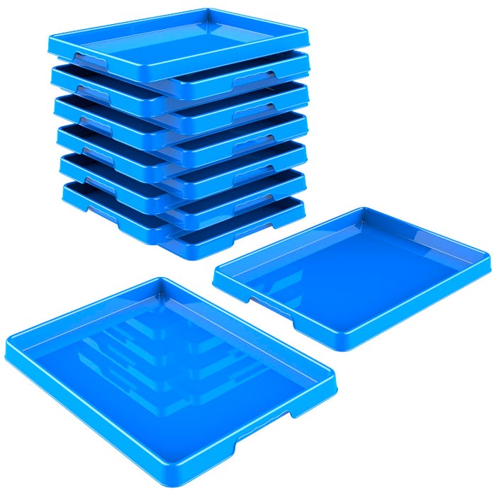 Storex Sorting and Crafts Tray, 12 x 16 Inches, Blue, Pack of 12