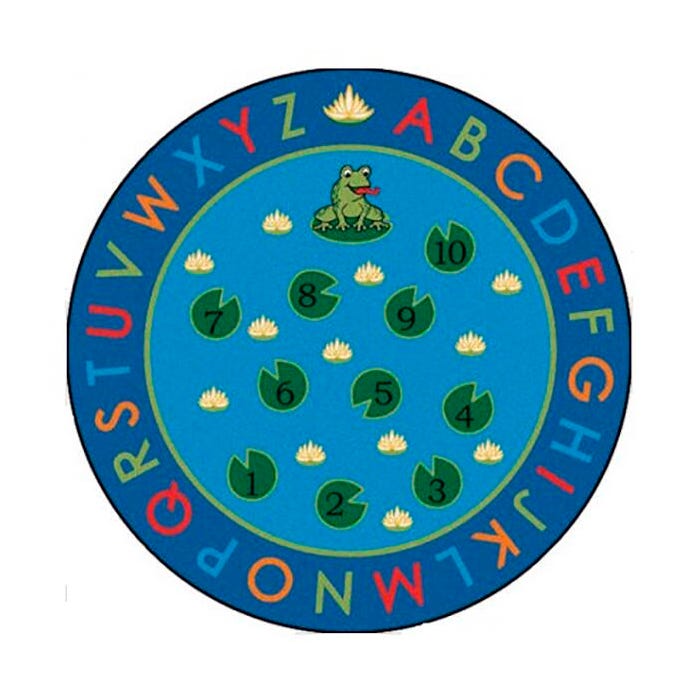 Carpets for Kids Hip Hop to the Top Carpet, 6 Feet, Round, Blue