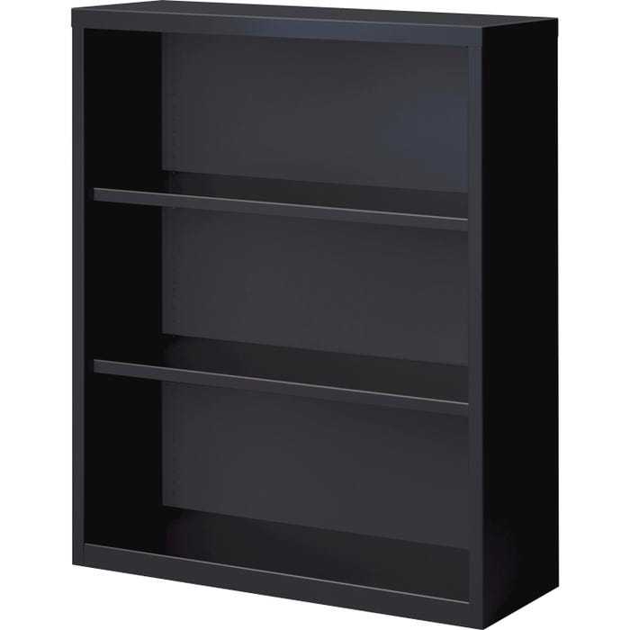 Lorell Fortress Bookcase, 3 Shelves, 34-1/2 x 13 x 42 Inches, Black