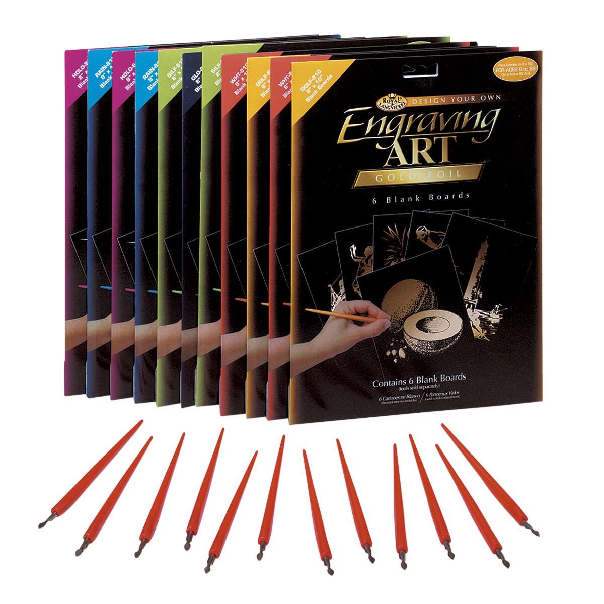 Royal & Langnickel Engraving Art Classroom Variety Pack, 8 x 10 inches, Set of 84
