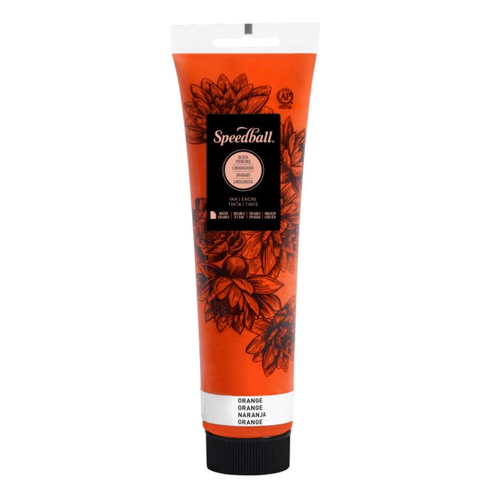 Speedball Water Soluble Block Printing Ink, Orange, 5 Ounces