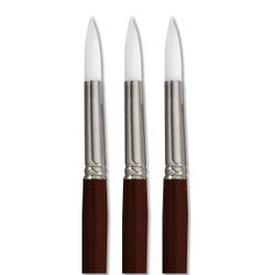 Image for Sax Optimum Golden Synthetic Taklon Paint Brushes Short, Round, Size 12, Set of 3 from School Specialty