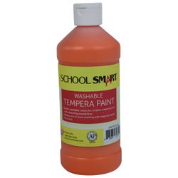 School Smart Washable Tempera Paint, Orange, 1 Pint Bottle Item Number 2002743