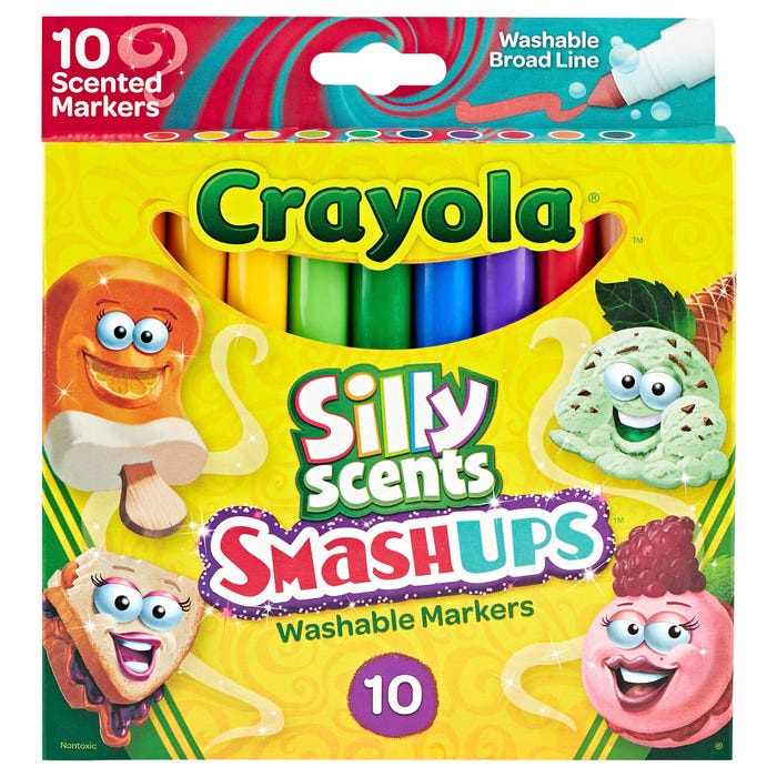 Crayola Silly Scents Smash Ups Washable Markers, Broad Line