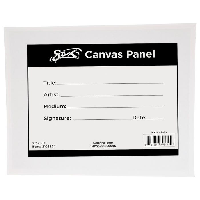 Sax Genuine Canvas Panel, 16 x 20 Inches, White