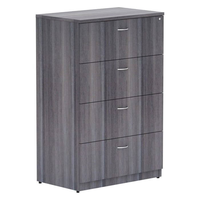 Lorell Lateral File, 4 Drawer, Weathered Wood