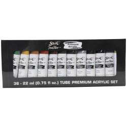 Sax Premium Acrylic Paint, Assorted Colors, 0.75 Ounce Tubes, Set of 36 2021172