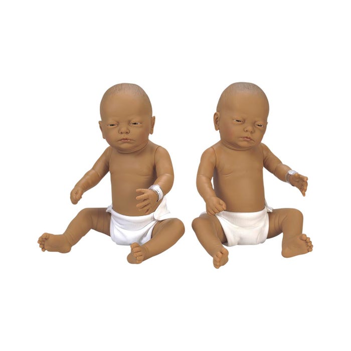 Newborn Baby Doll, Medium Brown Baby Boy and Girl