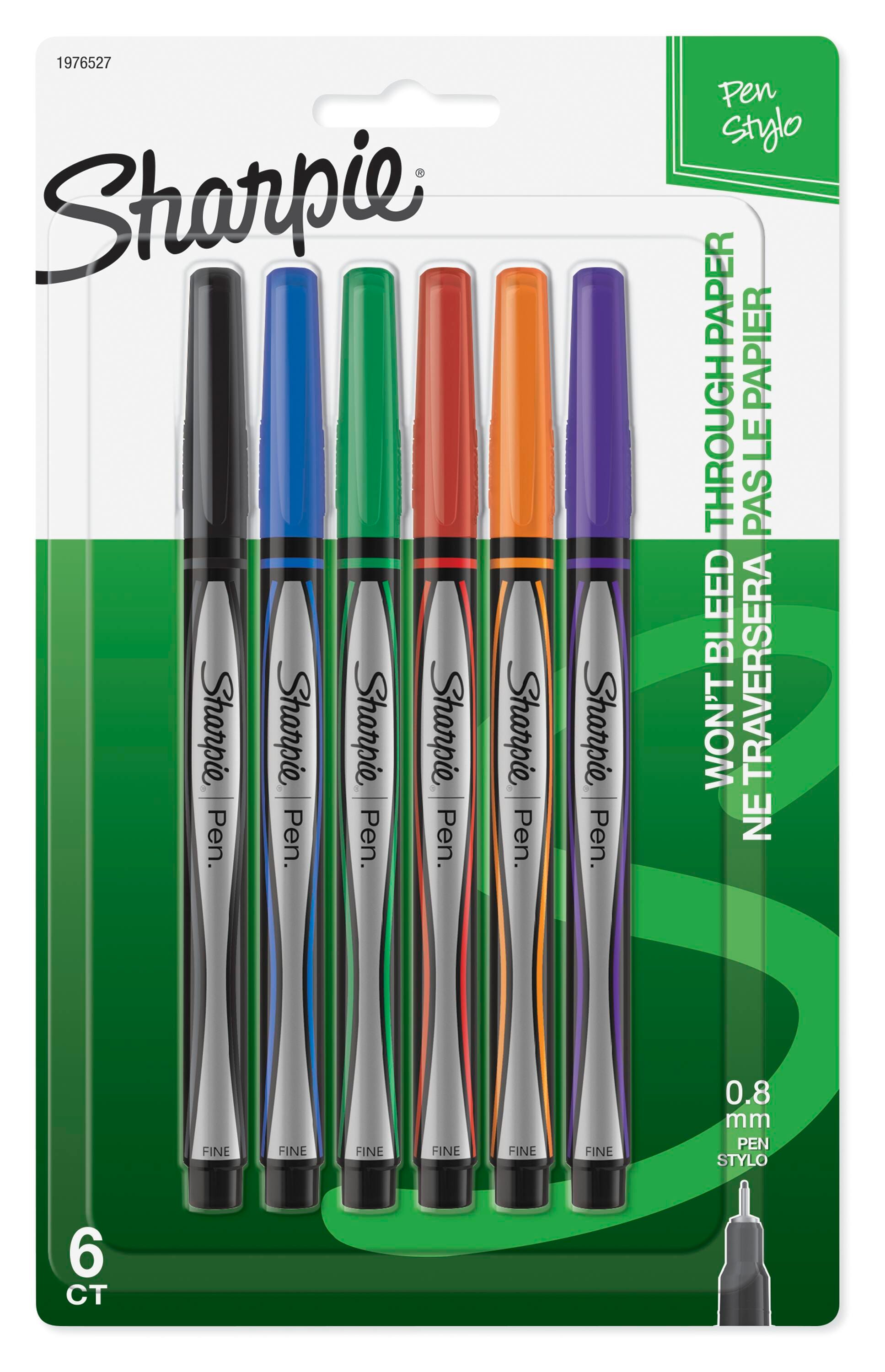 Sharpie Pens, Fine Tip, Assorted Colors, Set of 6 1564412