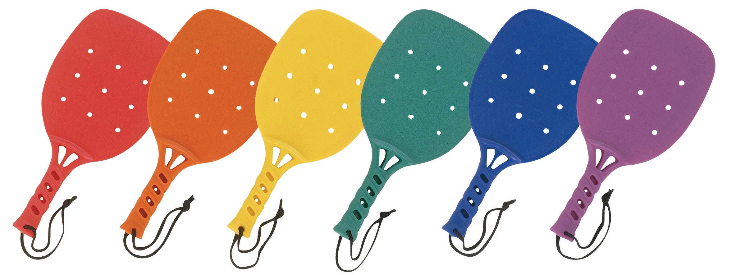 Champion Plastic Paddleball Racket Set, 15 L in, Assorted, Set of 6, Item Number 1507805