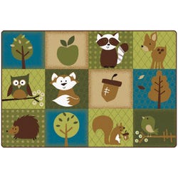 Carpets for Kids KIDSoft Nature Friends Toddler Rug, 4 x 6 Feet, Rectangle, Nature Colors, Brown, Item Number 1536820