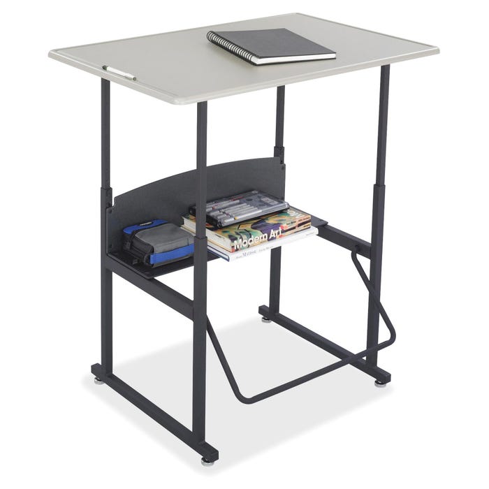 Safco AlphaBetter Adjustable Stand-Up Desk, 36 x 24 x 26 to 42 Inches, Swinging Footrest Bar