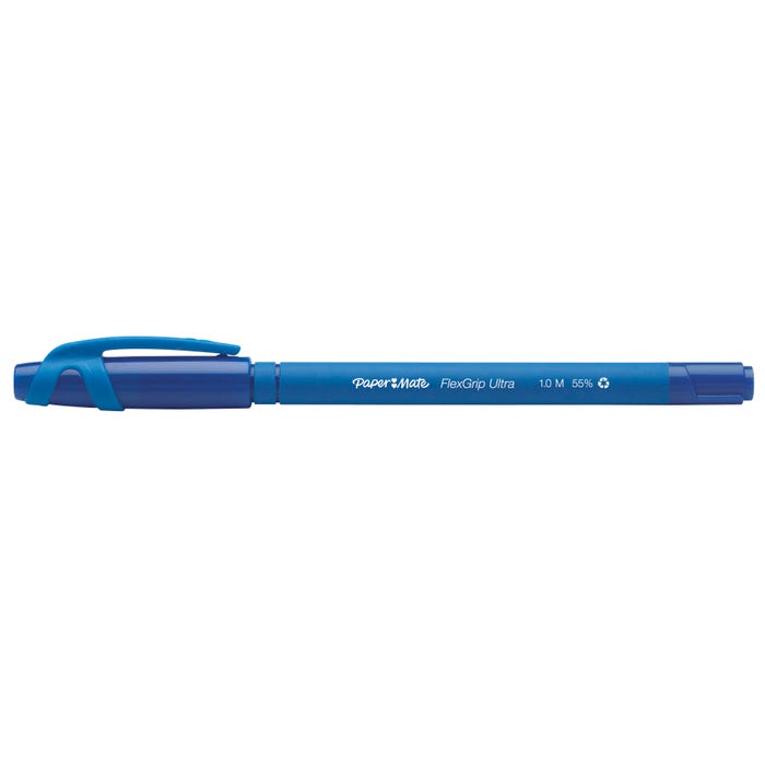 Paper Mate FlexGrip Ultra Ballpoint Pens, Medium Point, 1.0 mm, Blue, Pack of 12