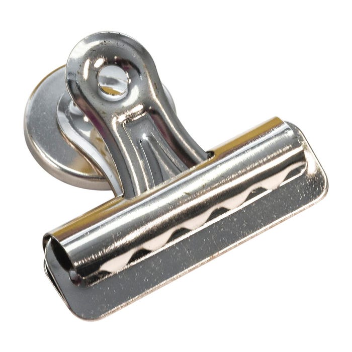 School Smart Magnetic Clips, 2 Inches, Nickel Plated, Pack of 12