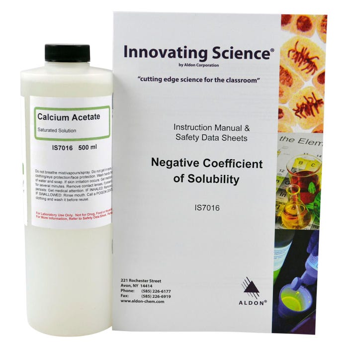 Innovating Science Negative Coefficient Of Solubility Chemical Demo