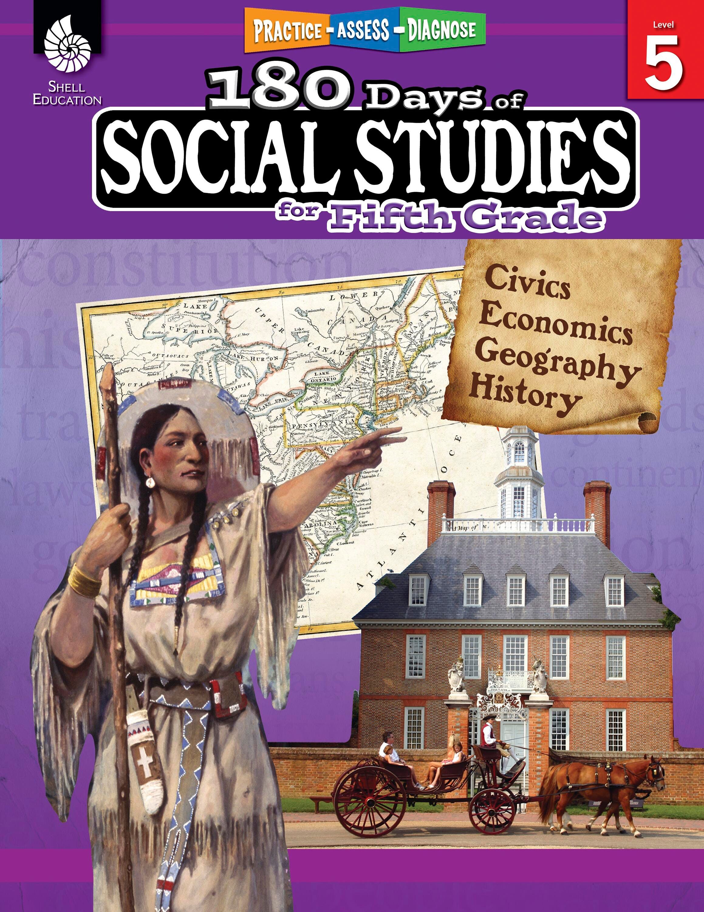 Shell Education 180 Days of Social Studies for Fifth Grade 2004732