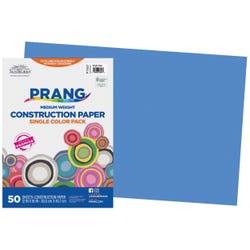 Prang Medium Weight Construction Paper, 12 x 18 Inches, Bright Blue, 50 Sheets