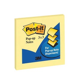 Post-it Pop-Up Notes Refill Pad, 3 x 3 Inches, Canary Yellow, 100 Sheets