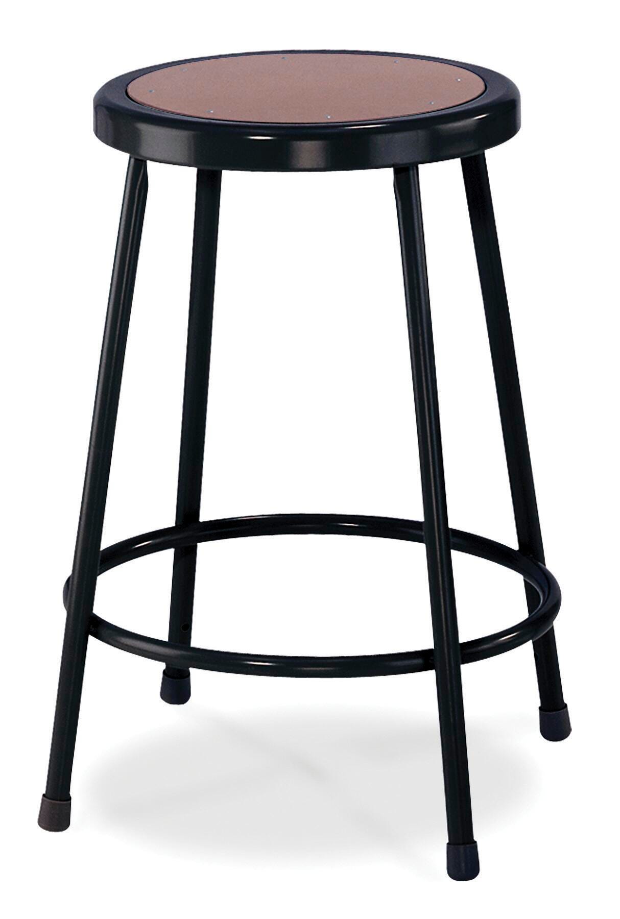 National Public Seating Heavy Duty Steel Stool, 24 Inch Seat Height, Black 1451848
