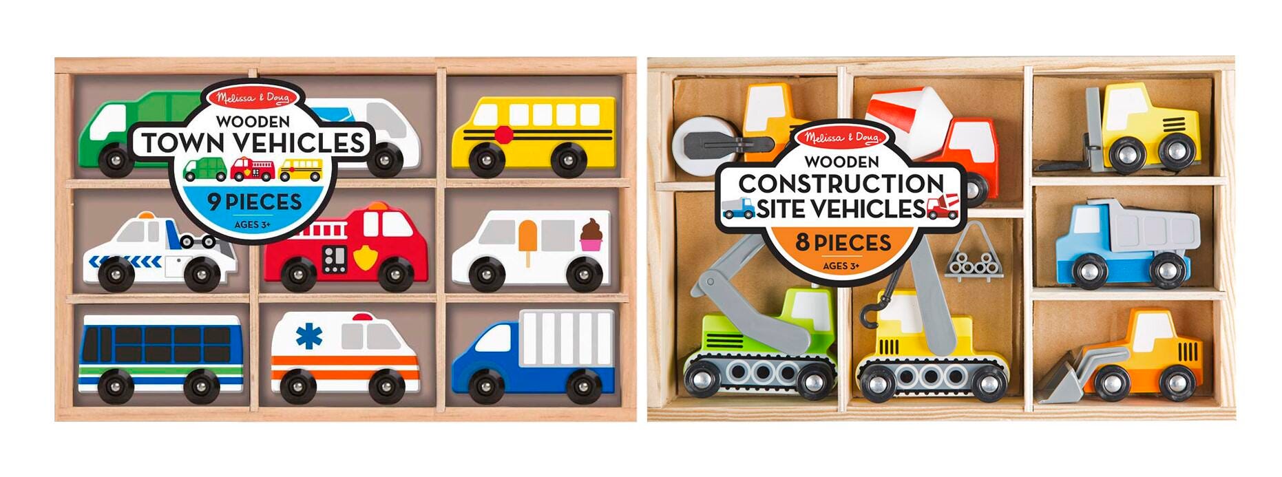 Melissa & Doug Wooden Construction and Town Vehicles, Set of 17 2137752