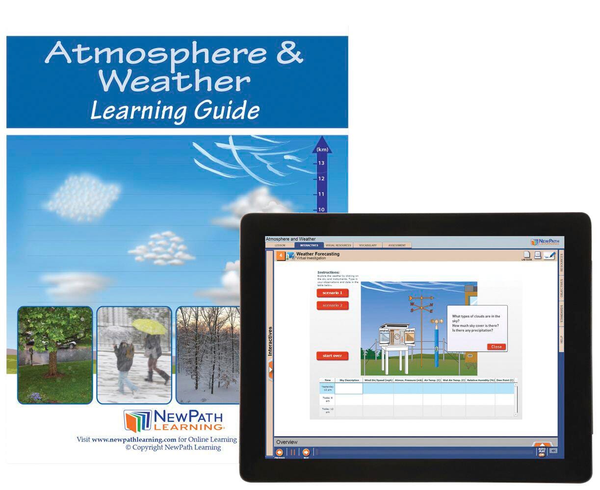 NewPath Learning Earth’s Atmosphere and Weather Student Learning Guide with Online Lesson 2087494