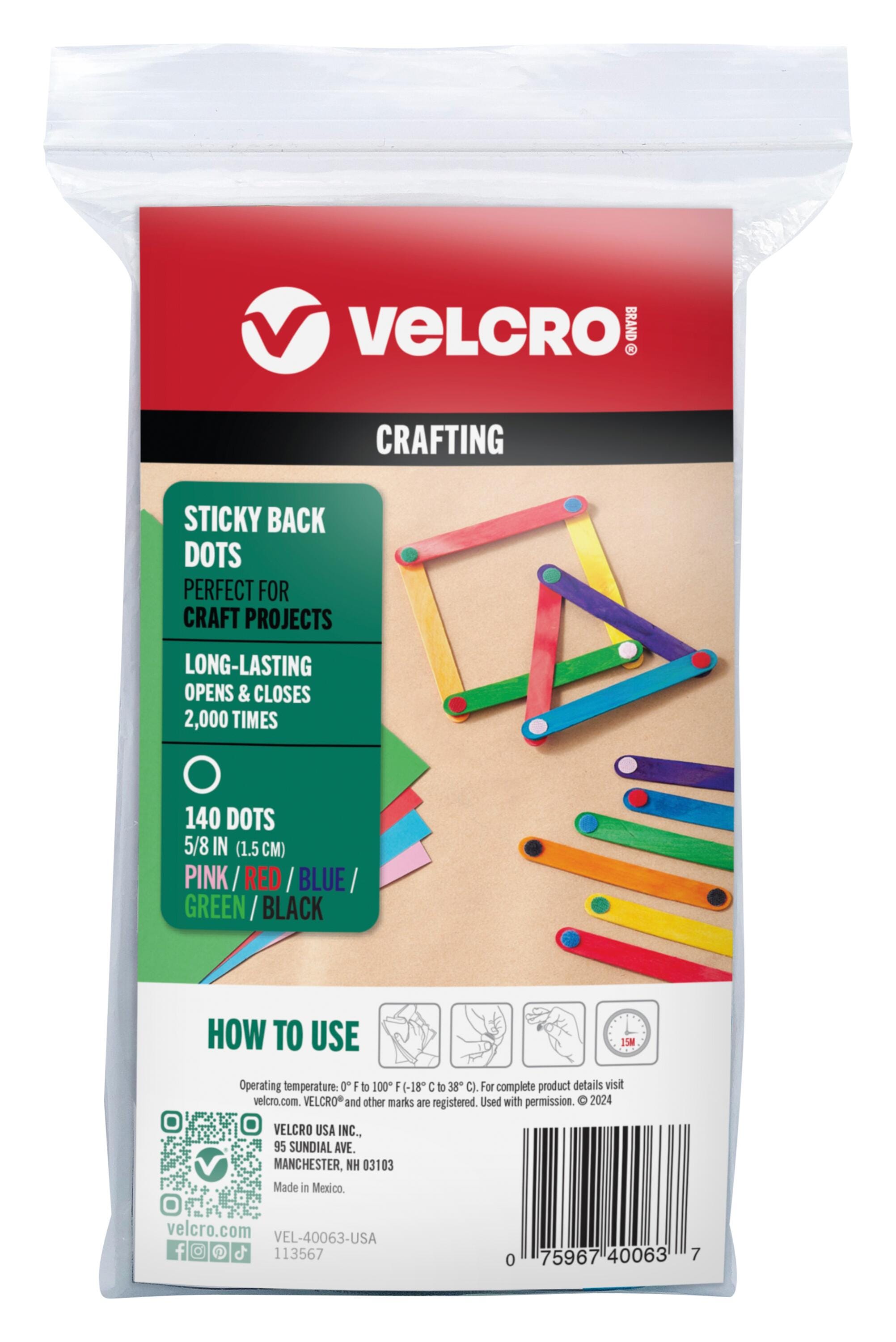 VELCRO Sticky Back Dots, Multi-Color, Round, Set of 140