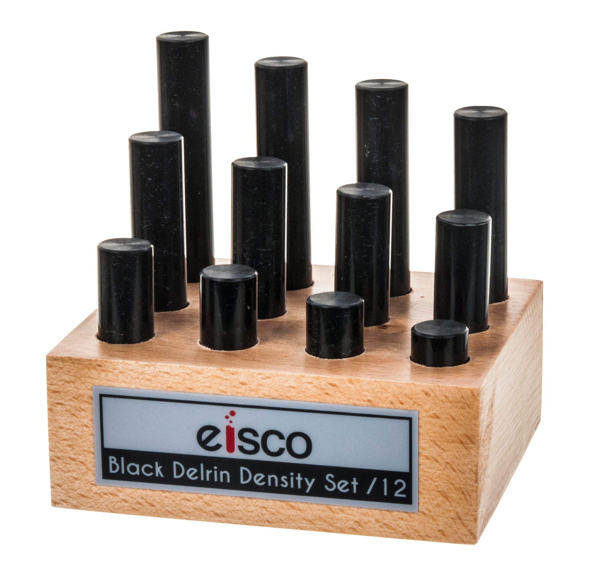 Eisco Labs Density Exploration Set, Black Delrin, 12 Pieces