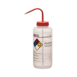Eisco Labs Acetone Wash Bottle, 1000ml, Labeled, 4 Colors, Item Number 2039965