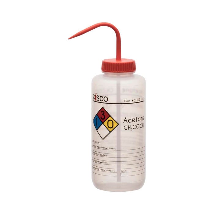 Eisco Labs Acetone Wash Bottle, 1000 mL, Wide Mouth, LDPE (4 color)