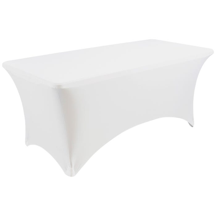 Iceberg Stretch Fabric Table Cover -- Table Cloth, Stretch Fabric, f/6' Tables, 72 x 30 Inches, White