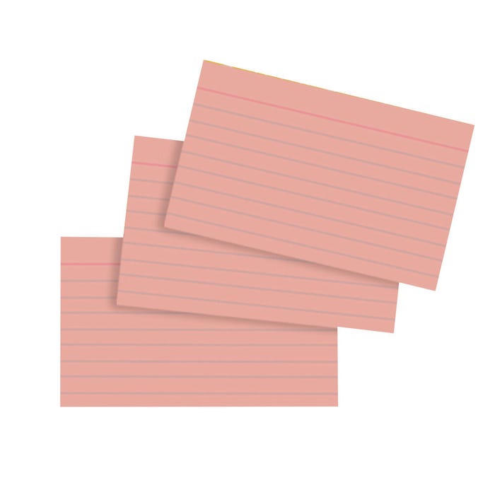 School Smart Ruled Index Cards, 3 x 5 Inches, Salmon, Pack of 100