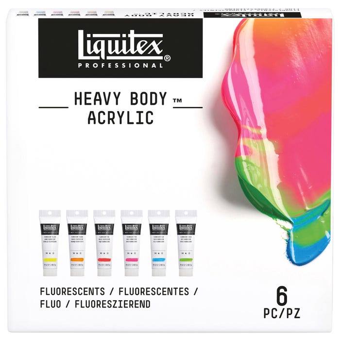 Liquitex Heavy Body Acrylic, 2 Ounces, Assorted Fluorescent Colors, Set of 6