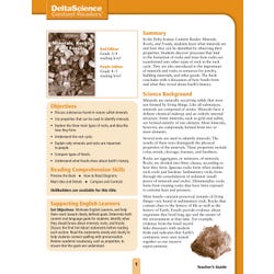 Delta Science Content Readers Minerals, Rocks and Fossils Red and Purple Teacher's Guide, Item Number 1278158