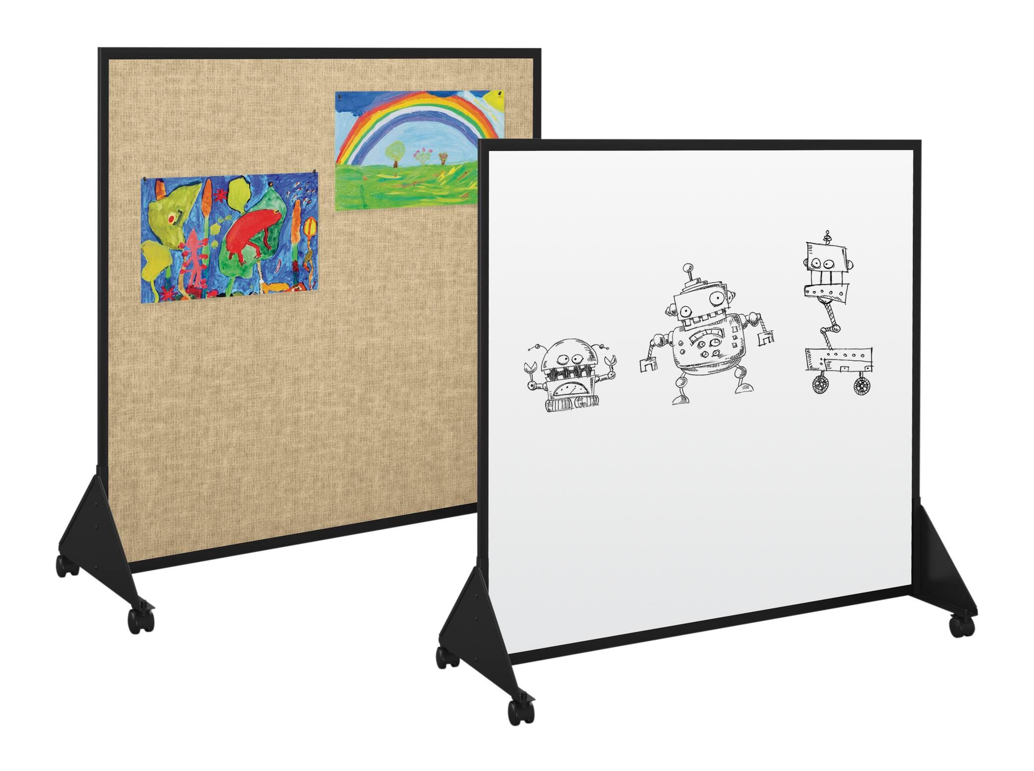 MooreCo Portable Pre-school Divider, Markerboard, Vinyl