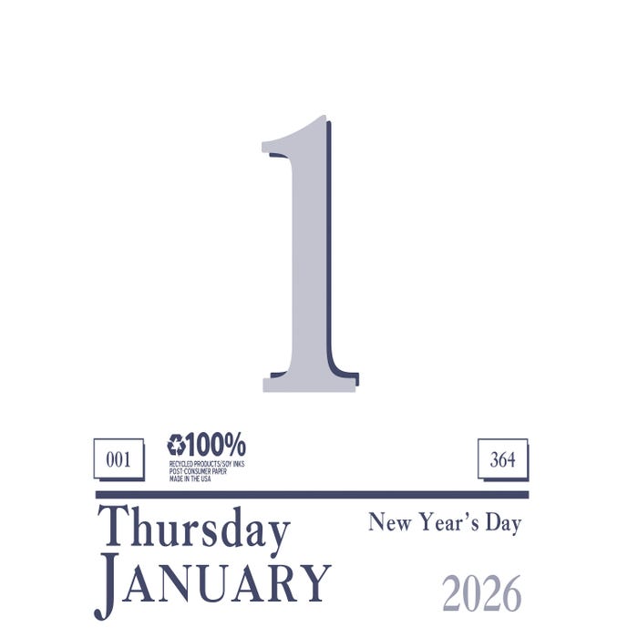House of Doolittle Hanging Calendar Refill, January-December 2026, 6 x 6 Inches, Today Is