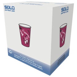 Solo Single Sided Paper Hot Cup, 16 Ounces, Maroon, Pack of 300, Item Number 1378523