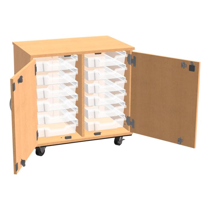 Classroom Select Expanse Series Mobile Tote Storage Rail, 3 Inch Totes