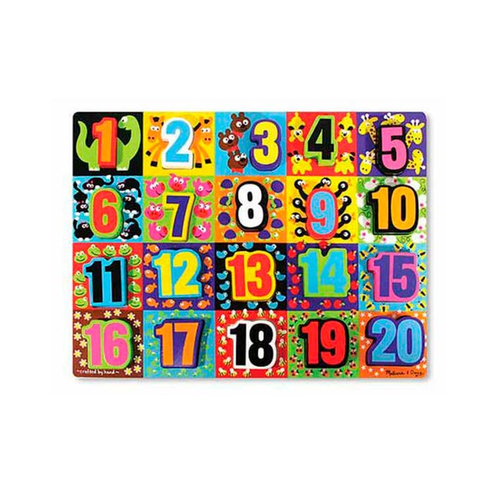 Melissa & Doug Jumbo Numbers Chunky Puzzle, 20 Pieces with Board