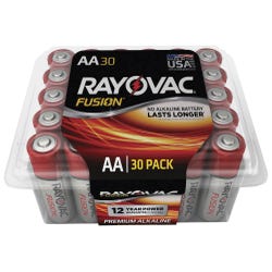 Rayovac Fusion Alkaline Batteries, AA, Pack of 30 1562443