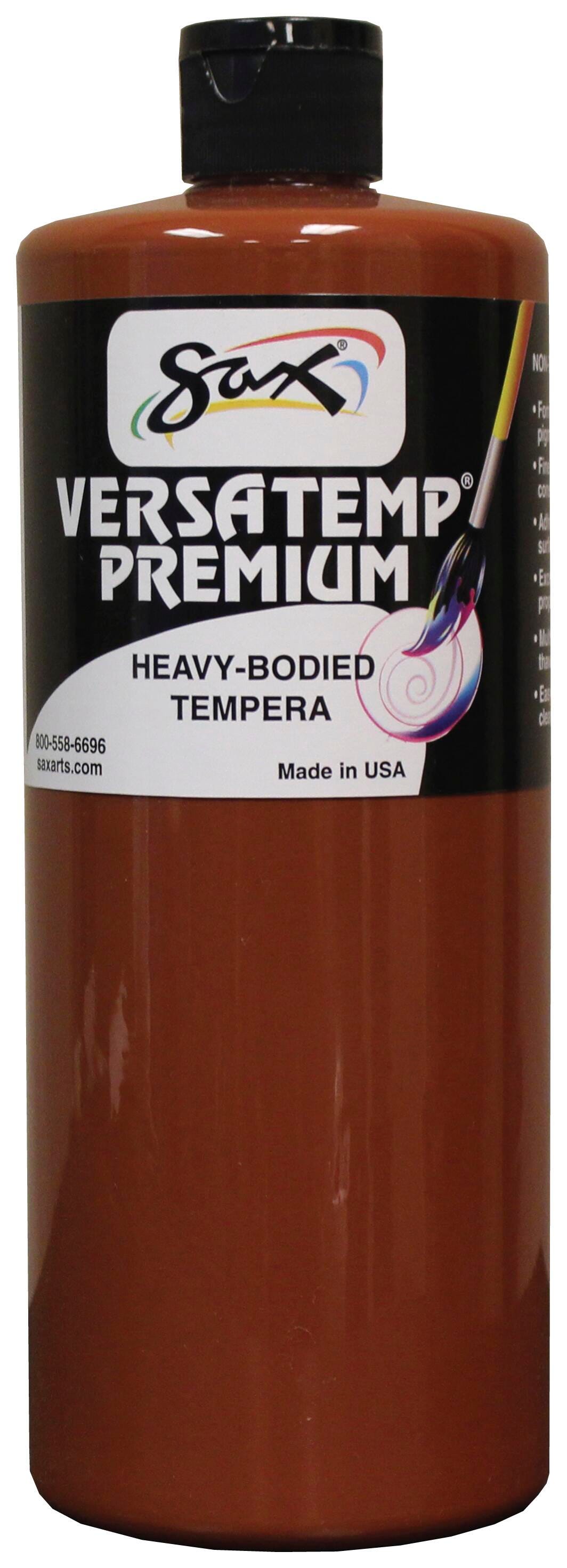 Sax Versatemp Premium Heavy-Bodied Tempera Paint, 1 Quart, Brown Item Number 1592713