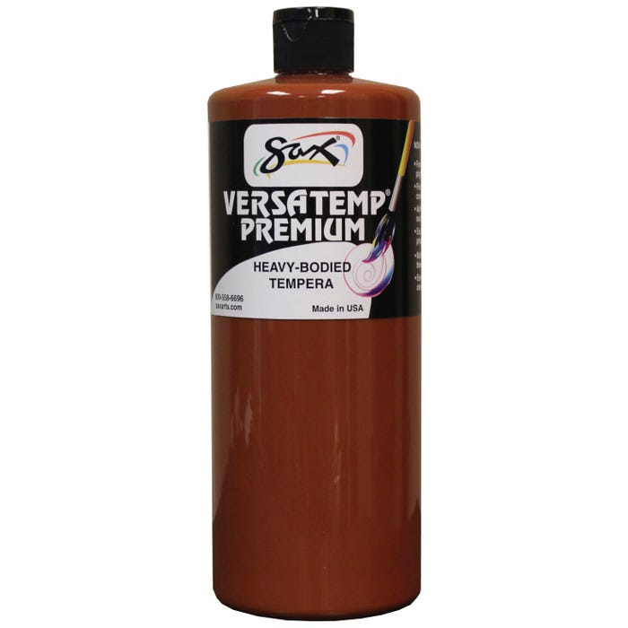 Sax Versatemp Premium Heavy-Bodied Tempera Paint, 1 Quart, Brown