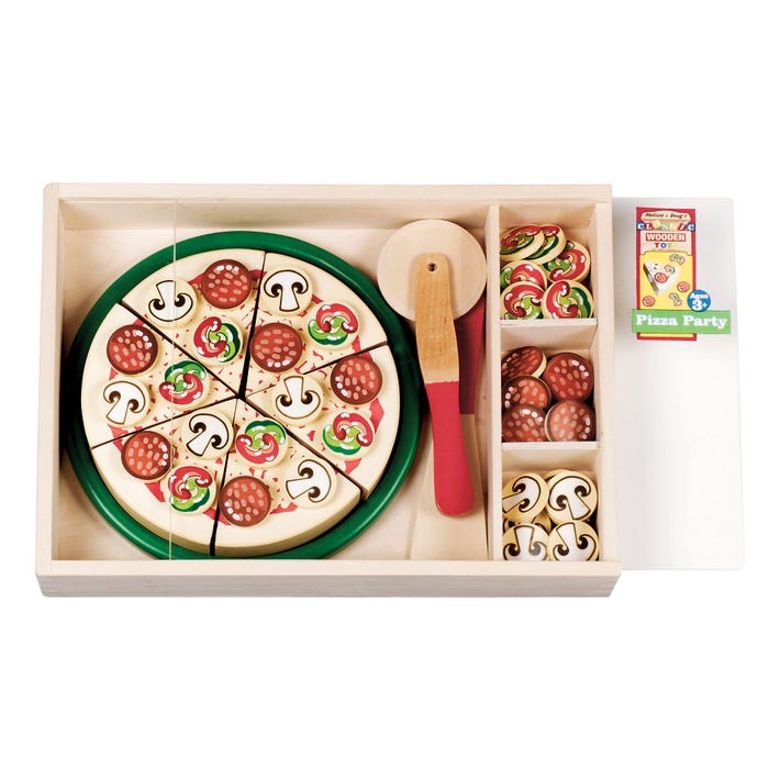 Melissa & Doug Special Occasion Play Food Pizza Party Set, 46 Pieces