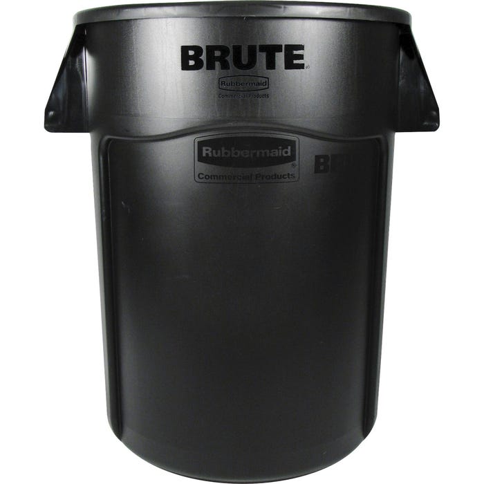 Rubbermaid Brute Utility Container with Venting Channel, 44 Gallon, Plastic, Black