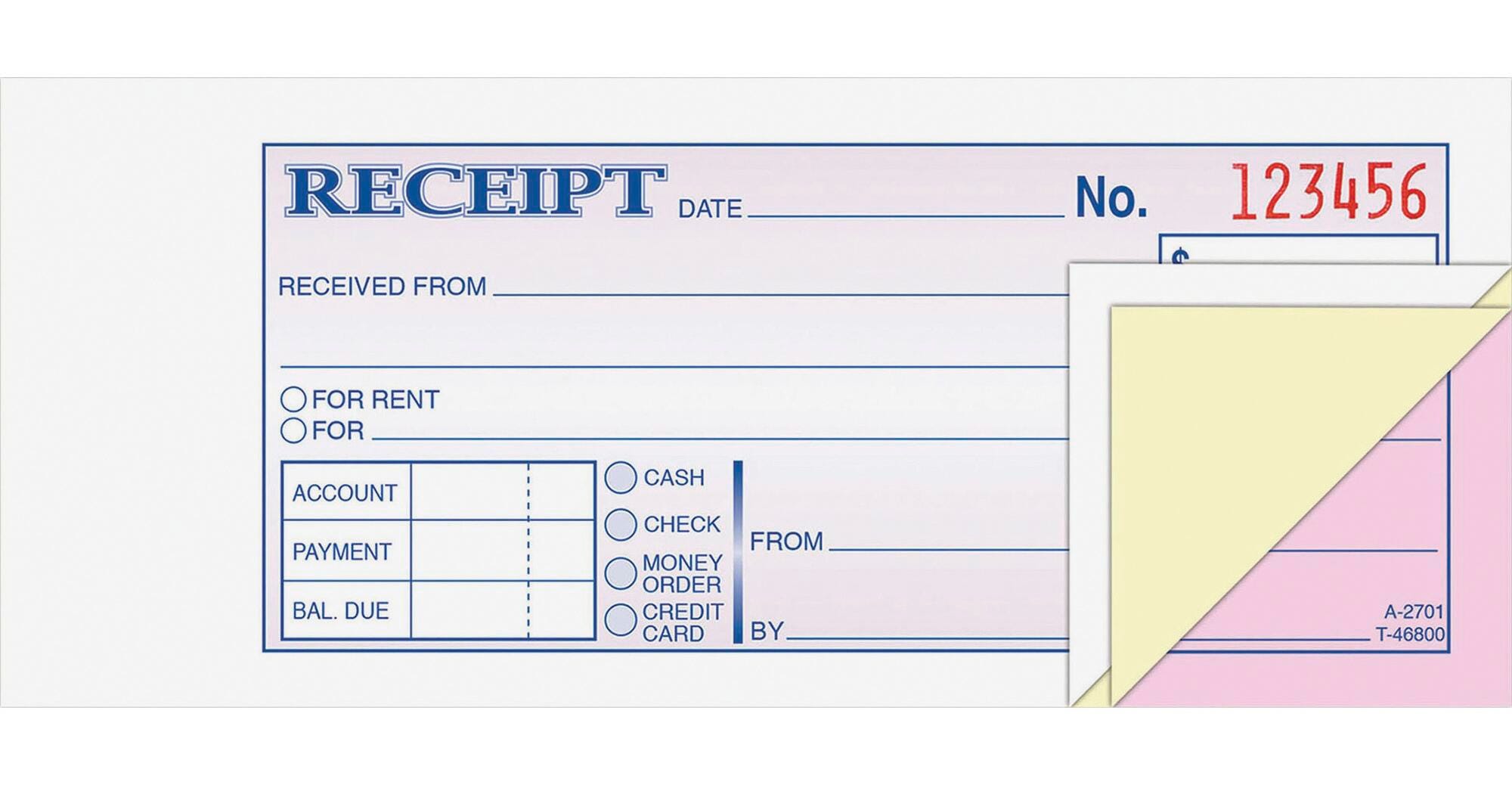 Receipts and Invoices and Statement Forms, Item Number 1123907