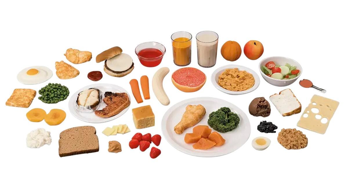 Nasco Healthcare Food Replica Package Number 1, Set of 38