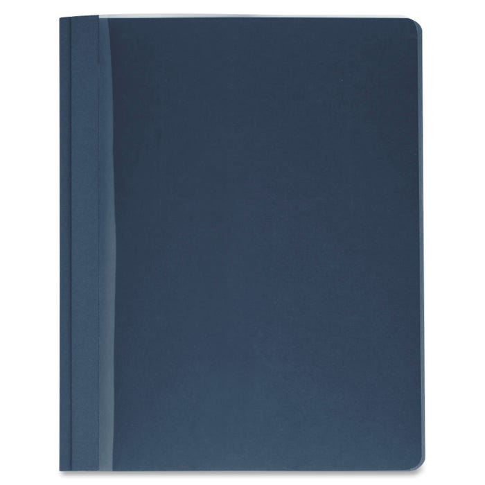 Business Source Clear Front Report Covers, 8-1/2 x 11 Inches, 1/2 Inch Sheet Capacity, Dark Blue, Pack of 25