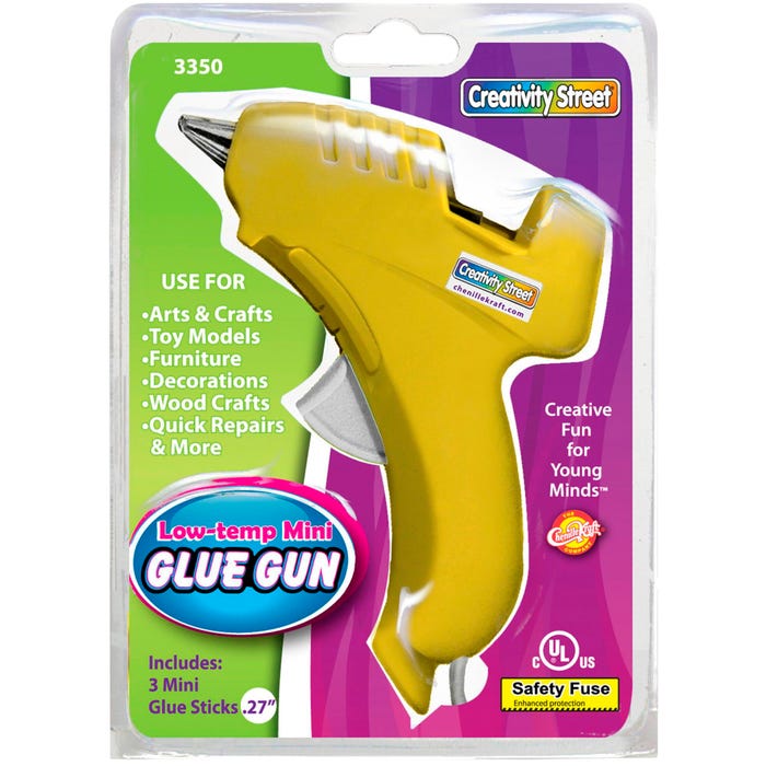 Creativity Street Mini Glue Gun, Includes 3 Clear Glue Sticks