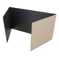 Flipside Black Corrugated Study Carrels, 12 x 48 Inches, Pack of 12 2132519