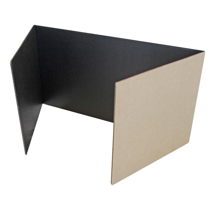 Flipside Black Corrugated Study Carrels, 12 x 48 Inches, Pack of 12
